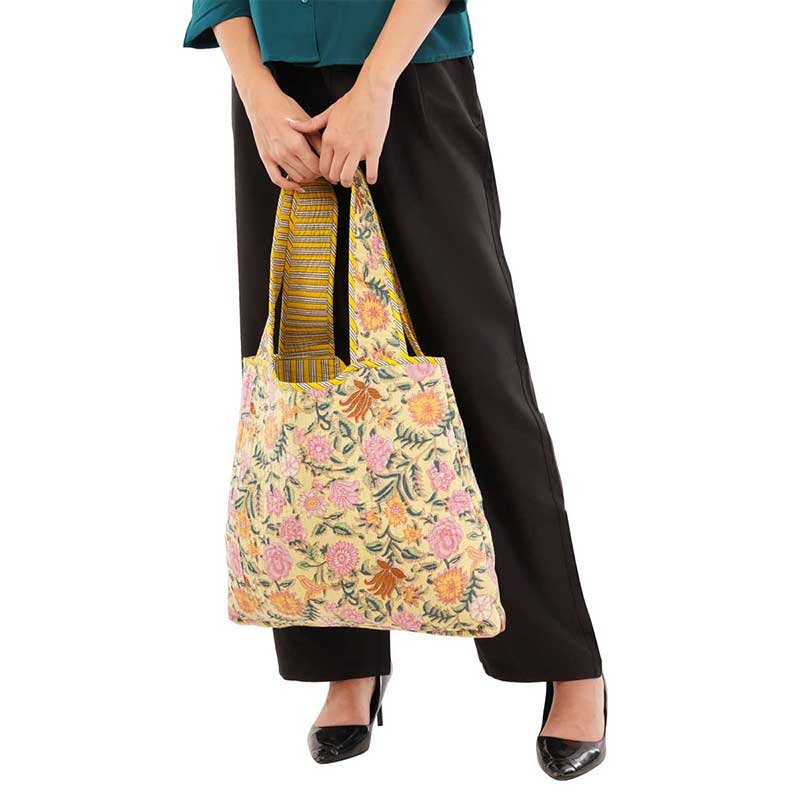 senora-yellow-cotton-quilted-shopping-tote senora-yellow-cotton-quilted-shopping-tote