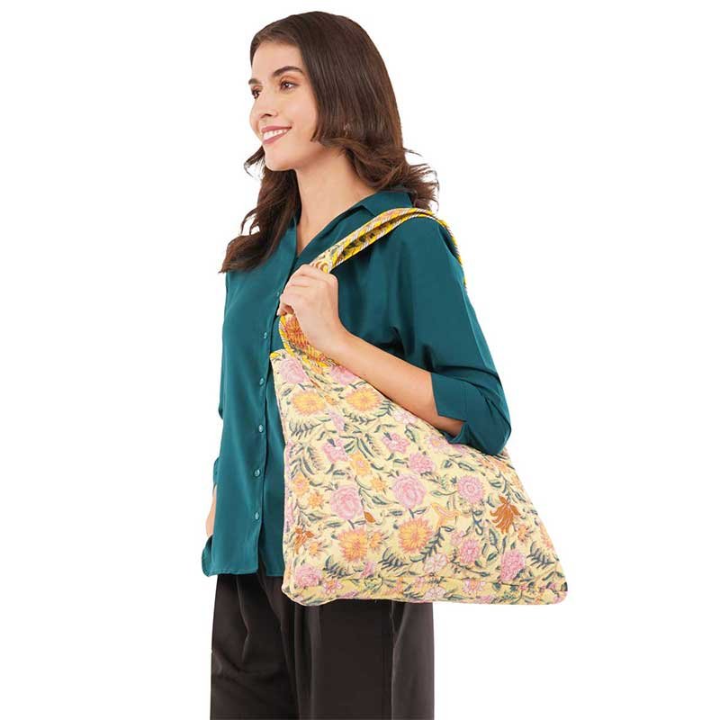 senora-yellow-stylish-quilted-tote-bag