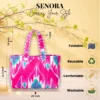 Senora-pink-wide-quilted-cotton-tote-handbag Senora-pink-wide-quilted-cotton-tote-handbag