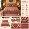 Brown Ethnic Block Print Cotton Bedsheet Infographic - SENORA Lifestyle
