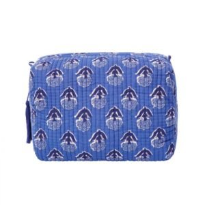 Senora quilted cotton travel makeup organizer pouch