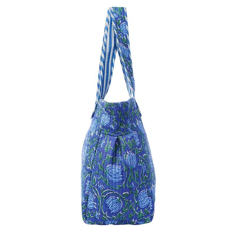 Senora-blue-wide-quilted-cotton-tote-handbag