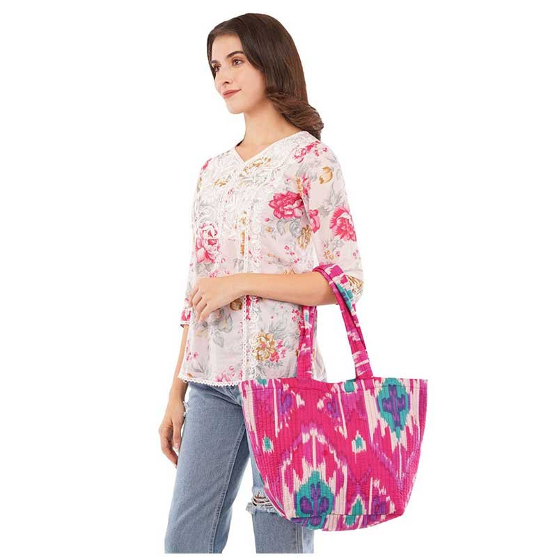 Senora-pink-wide-quilted-cotton-tote-handbag