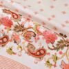 SENORA floral printed cotton bedsheet with peach white design
