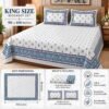 1. SENORA blue hand block print bedsheet product infographic