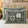 Designer printed ethnic cotton king size bedsheet with pillow covers