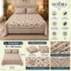 Earthy Floral Cotton Bedsheet Infographic - SENORA Lifestyle