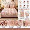 SENORA Pink Geometric Cotton Bedsheet for King Size Bed