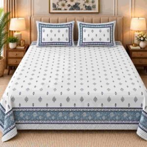 Hand Block Print King Size Cotton Bedsheet | 180 TC Bedsheet India | SENORA