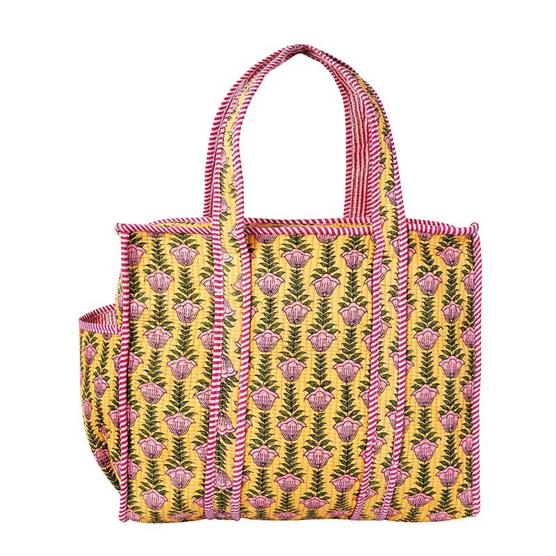 Senora-yellow-floral-cotton-tote-bag Senora-yellow-floral-cotton-tote-bag