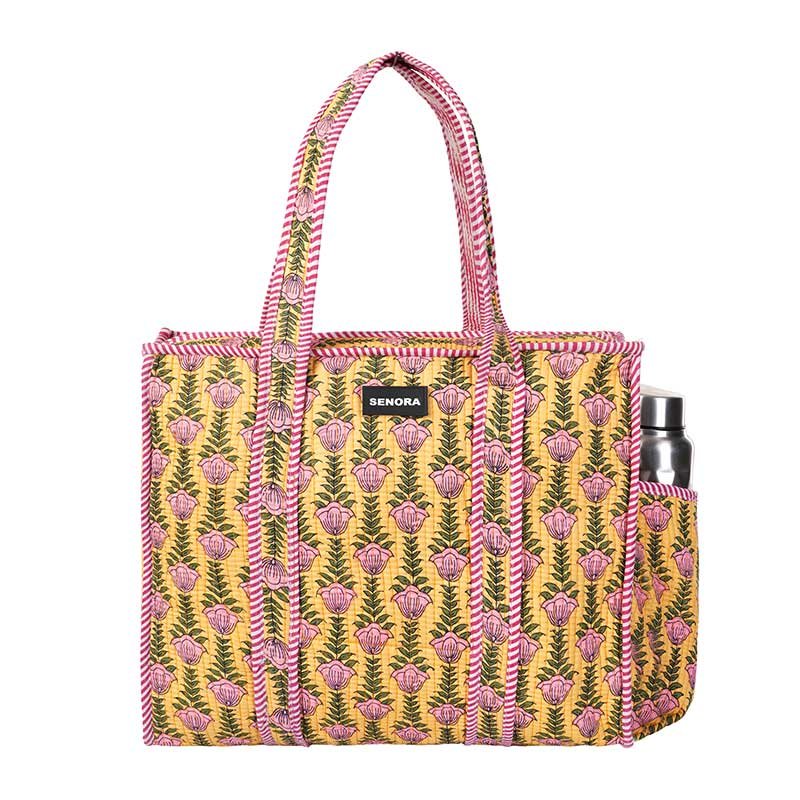 Senora-yellow-floral-quilted-tote Senora-yellow-floral-quilted-tote