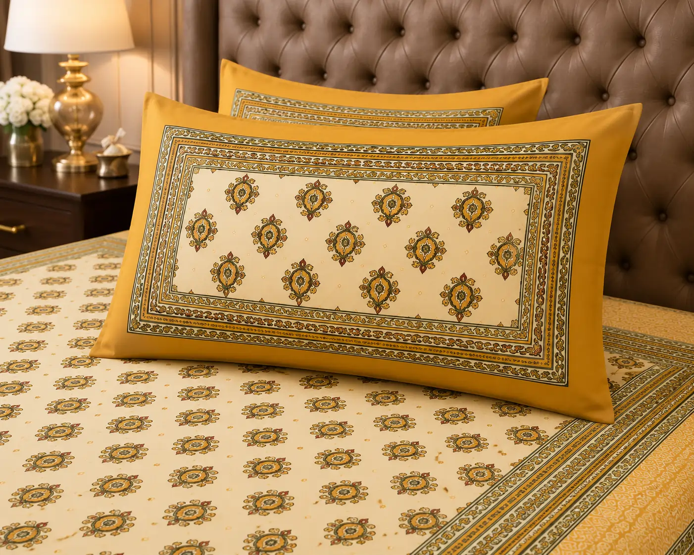 Traditional floral Jaipuri bedsheet by SENORA Lifestyle Traditional floral Jaipuri bedsheet by SENORA Lifestyle