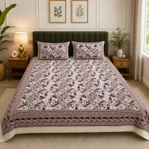 SENORA Lifestyle brown floral king bedsheet