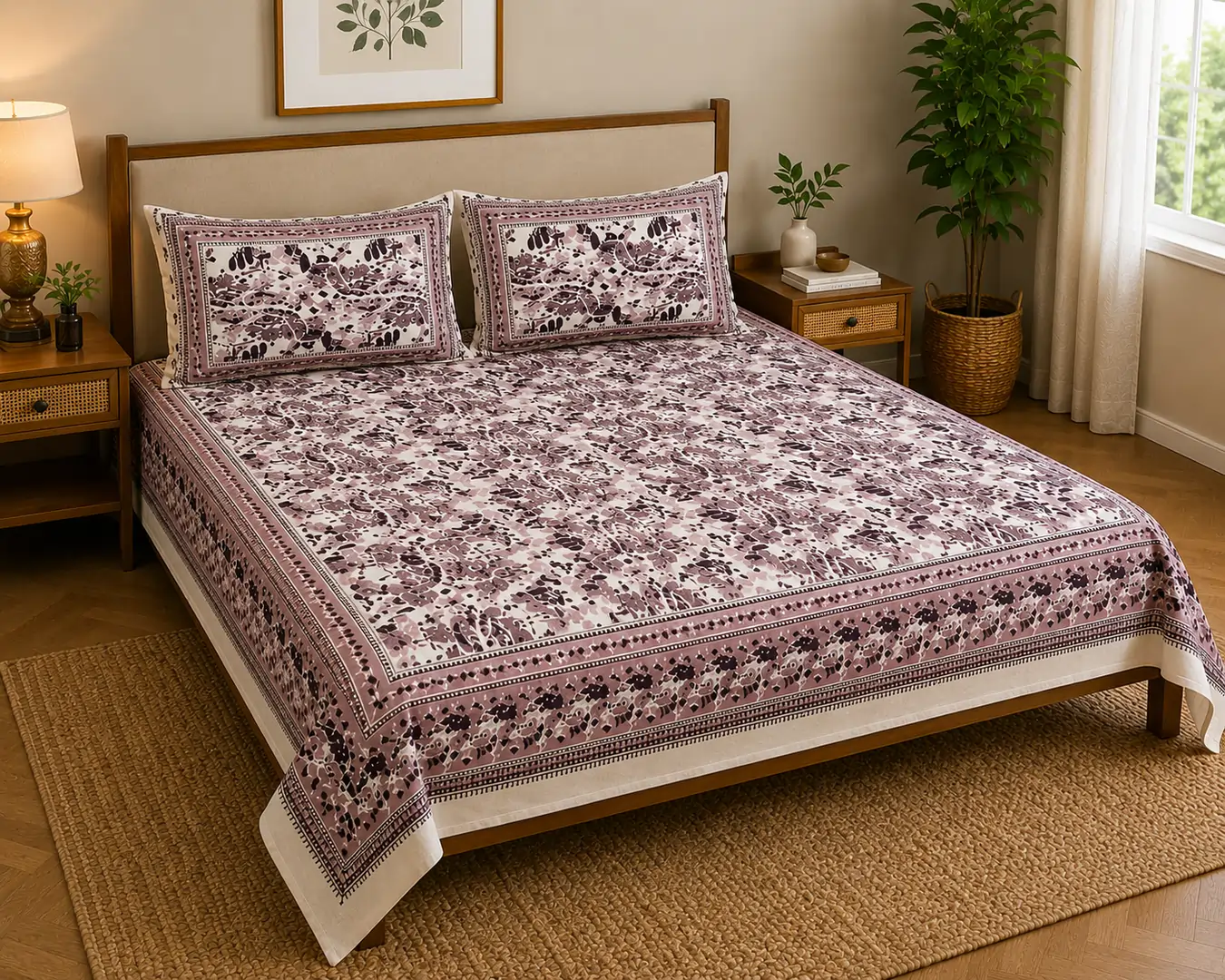 SENORA Lifestyle cotton bedsheet with pillow covers SENORA Lifestyle cotton bedsheet with pillow covers