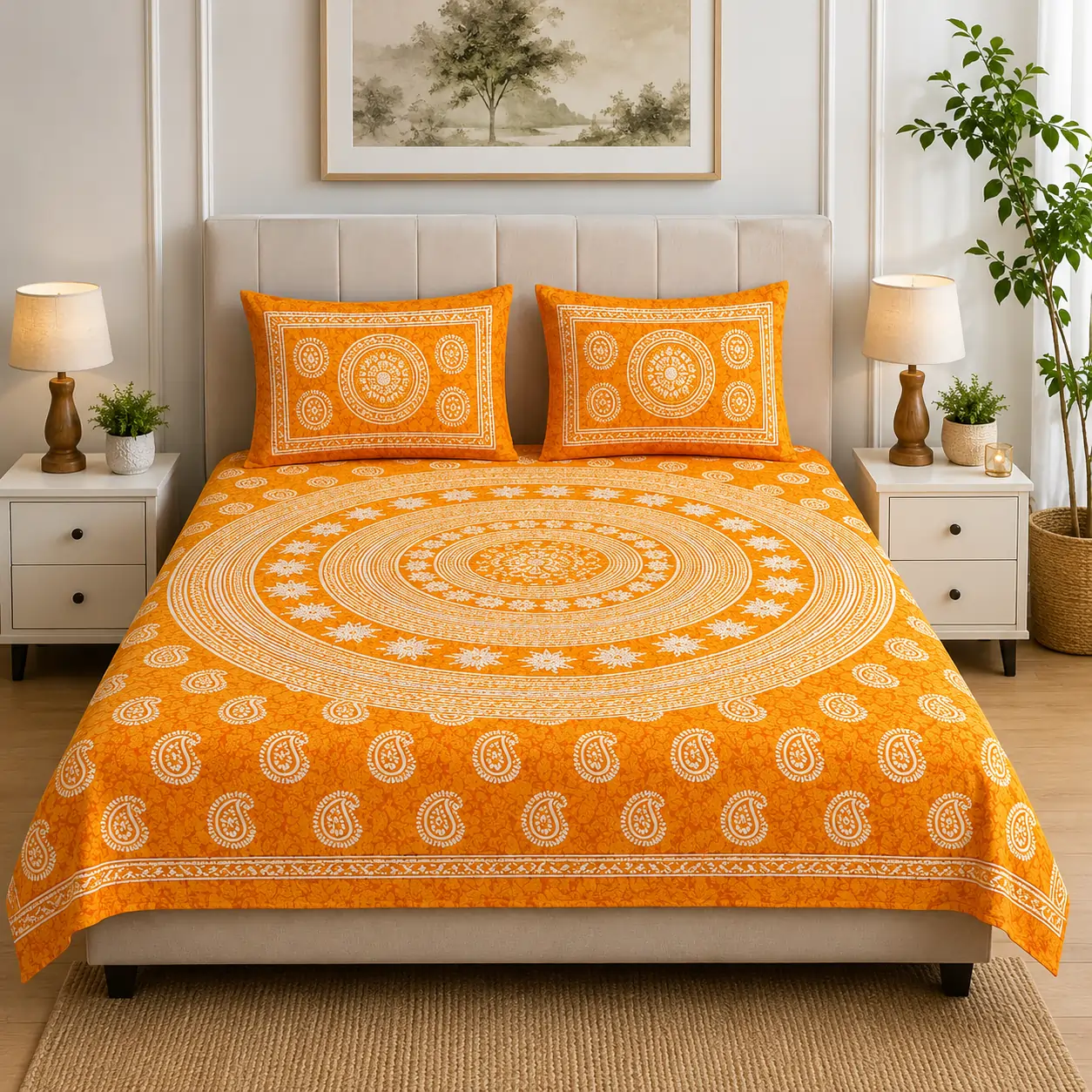 SENORA Lifestyle Premium Cotton King Size Bedsheet Beige SENORA Lifestyle Premium Cotton King Size Bedsheet Beige
