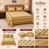 Yellow Jaipuri Cotton Bedsheet Infographic - SENORA Lifestyle