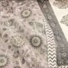 100% cotton grey floral bedsheet set for super king bed