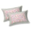 Pink and peach floral Jaipuri bedsheet with 2 matching pillow covers