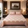 Premium grey Jaipuri floral cotton Super King bedsheet 108x108 inches