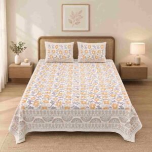 SENORA LIFESTYLE Cotton Super King Floral Bedsheet – 180 TC